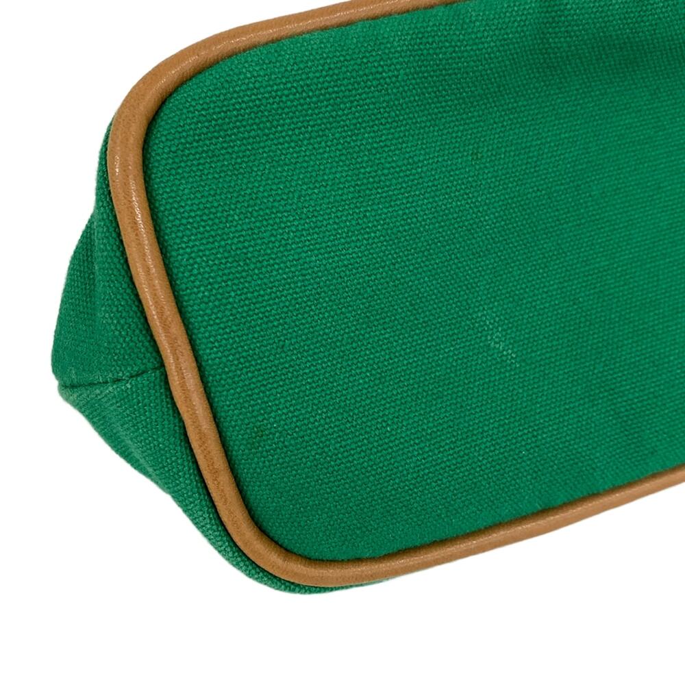 Hermès Bolide Pouch 25 Pouch Green Beige Canvas Leather - Picture 8 of 9